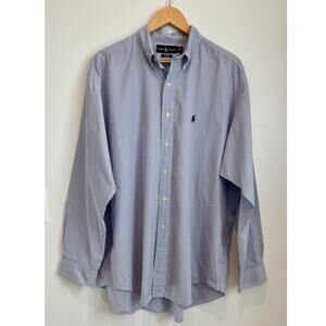 Ralph Lauren Blake Men’s Button-Up Shirt Purple & White Stripe XL